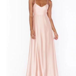 M Faith Maxi in Rose Gold Luxe Satin